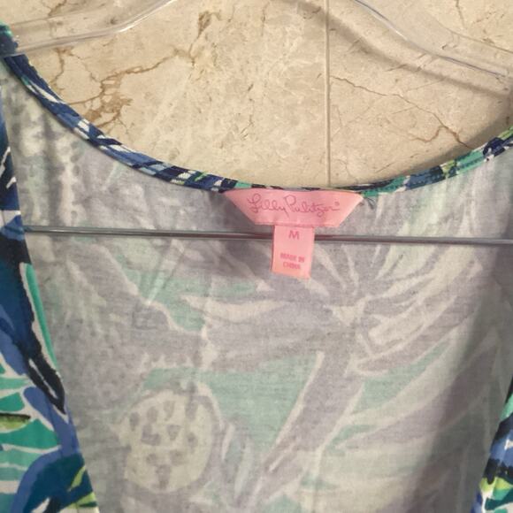 Lilly Pulitzer Paulina Jumpsuit Medium Bennet Blue Sleeveless Preppy Resortwear - Picture 4 of 5